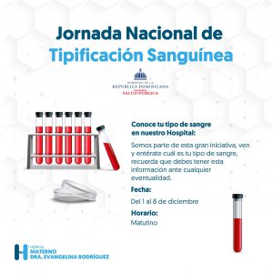 Read more about the article Jornada Nacional de Tipificación Sanguínea del 1 al 8 de Diciembre