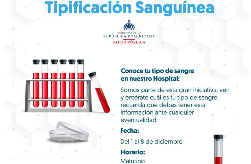 Jornada Nacional de Tipificaci&oacute;n Sangu&iacute;nea del 1 al 8 de Diciembre